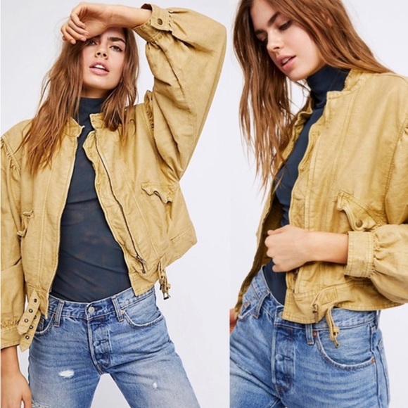 Free People Jackets & Blazers - Free People Poet Puff Sleeve Bomber Jacket
